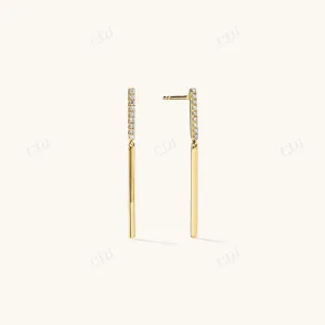 0.11CT Lab Grown Round Diamond Drop Earrings