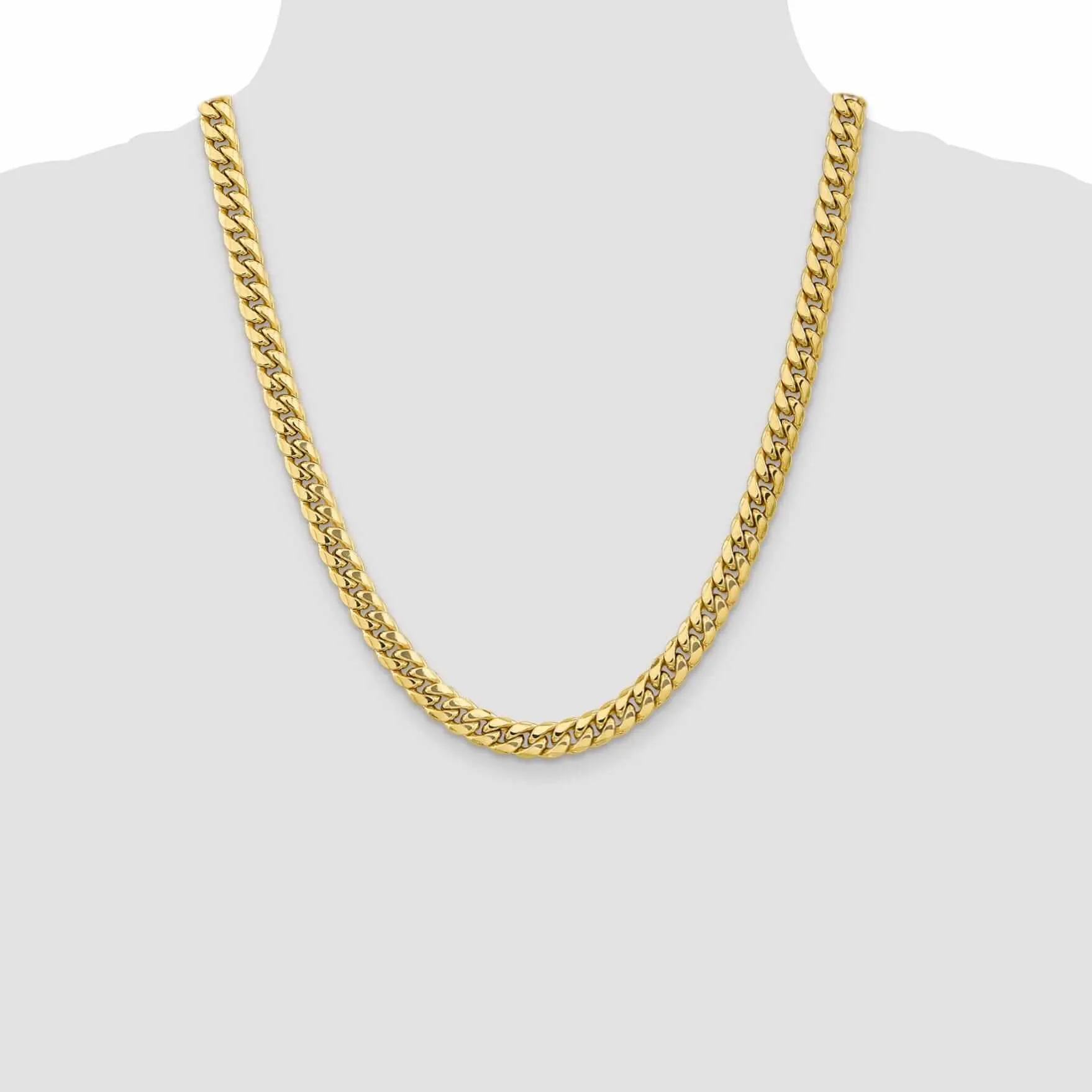 10k Yellow Gold 7.3 mm Miami Cuban Chain