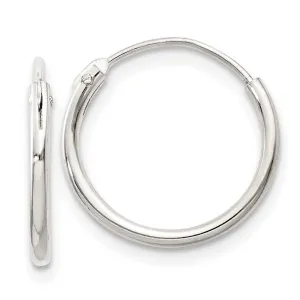 1.3mm, Sterling Silver, Endless Hoop Earrings - 13mm (1/2 Inch)