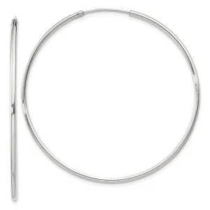 1.3mm, Sterling Silver, Endless Hoop Earrings - 45mm (1 3/4 Inch)