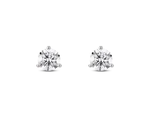 14K White Gold 0.78ctw Round Diamond Solitaire Stud Earrings