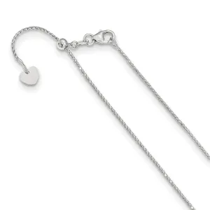 14K White Gold 1 mm Franco Adjustable Chain