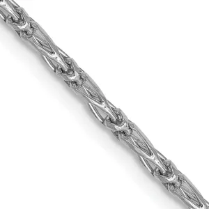 14K White Gold 1.6 m D.C Open Link Franco Chain