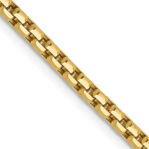 14k Yellow Gold 2.4 mm D.C Round Box Chain