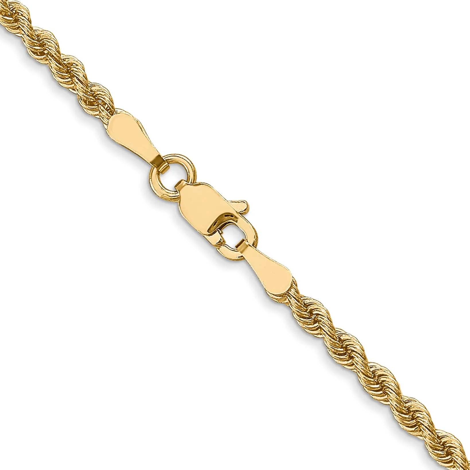 14k Yellow Gold 2.5mm Solid Rope Chain