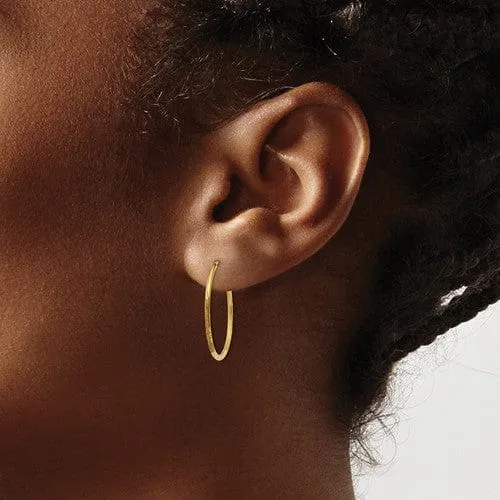 14k Yellow Gold D.C Endless Hoops 1.25mm x 21mm