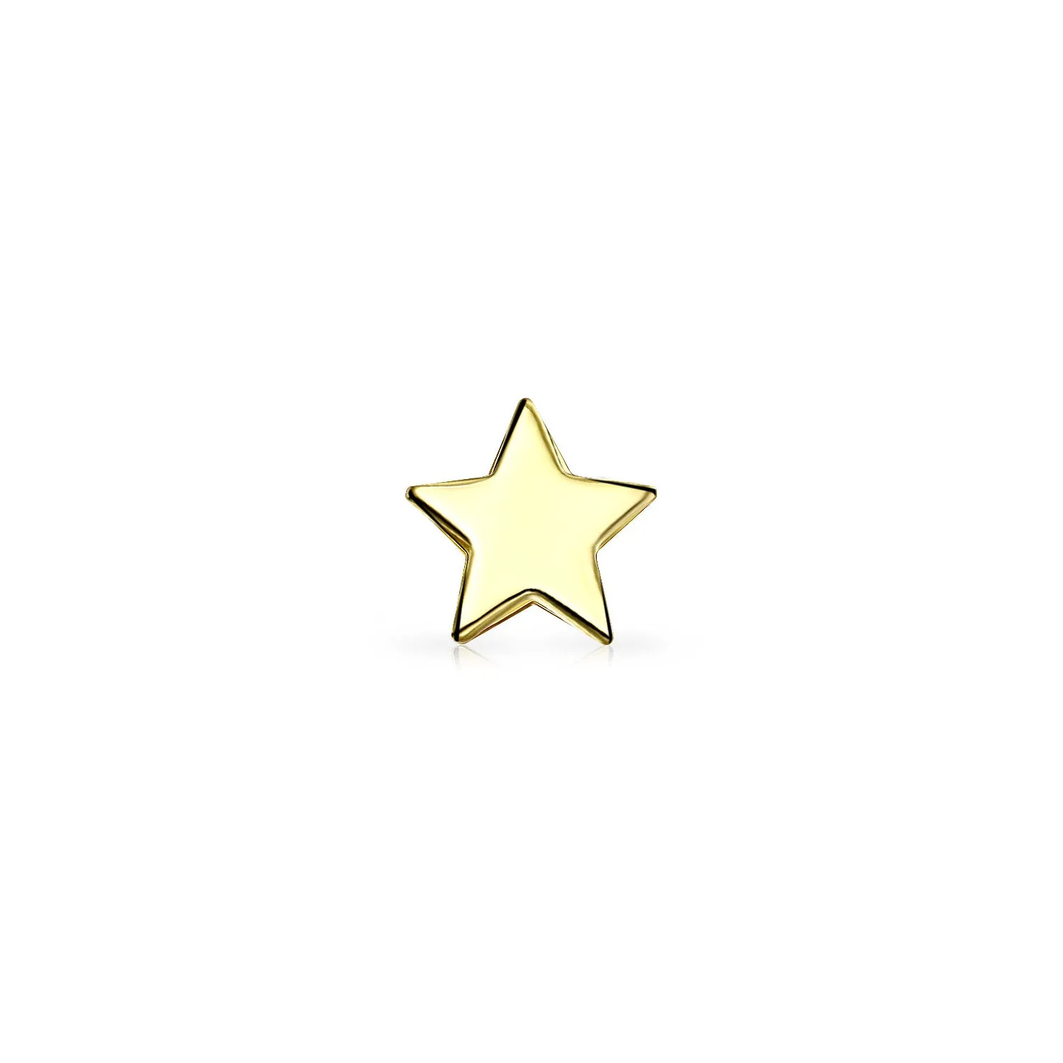 14K Gold USA Celestial Cartilage Ear Lobe Threader Tiny Star Stud Earrings