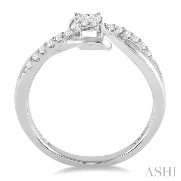 1/5 Ctw Lovebright Round Cut Diamond Ring in 14K White Gold