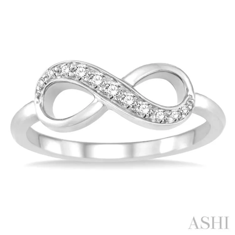 1/6 Ctw Round Cut Diamond Infinity Ring in 14K White Gold