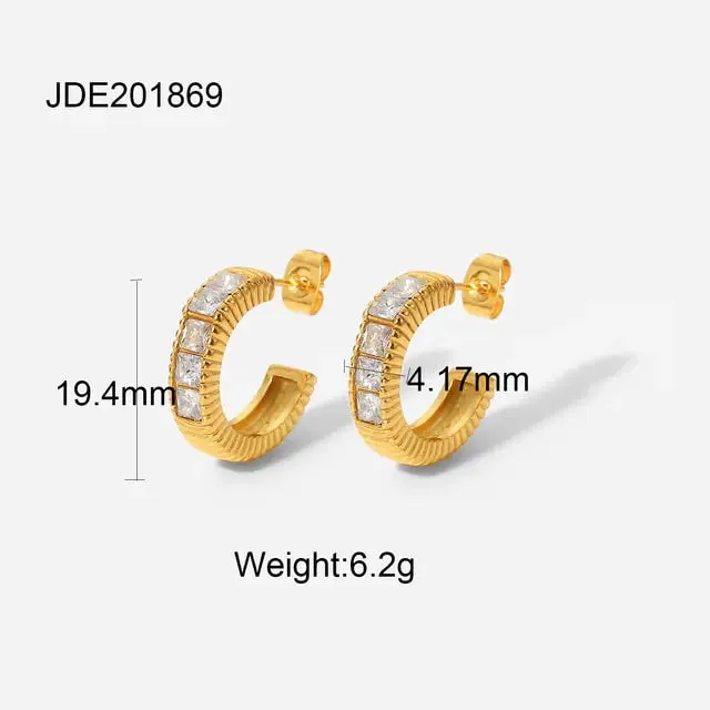 18K Gold Plated Hoop Earrings