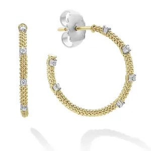 18K Gold Superfine Diamond Hoop Earrings