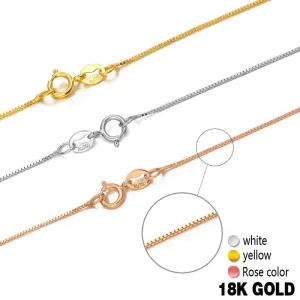 18k Pure Gold Necklace Rose White Yellow Genuine Women Fine Simple Slim Thin Chains Hot Sale Matched For Any Pendant trendy new