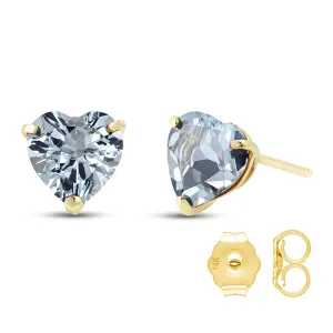 3.25 Carat 14K Solid Yellow Gold This Is My Road Aquamarine Earrings