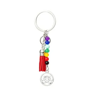 7 Chakra Multicolor Yoga Healing crystal key ring