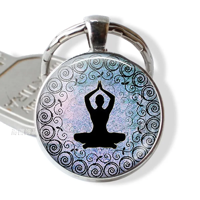 7 Chakra Yoga Om Symbol Keychain Pendant Men Women Vintage Car Key Chain Key Rings