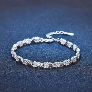 925 Sterling Silver chain cuff Fine heart bracelets  for women men adjustable high quality fashion popular party jewelry gifts