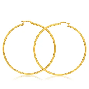 9ct Yellow Gold Plain Hoop 50mm European made