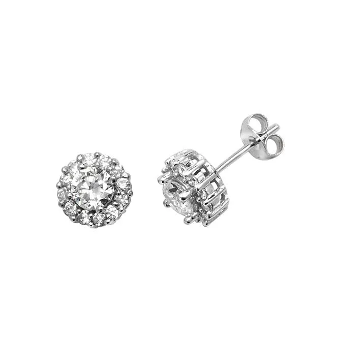 Acotis Silver 925 Round Zirconia Stud Earrings G51035