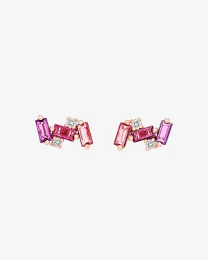 Amalfi Burst Red Ombre Studs