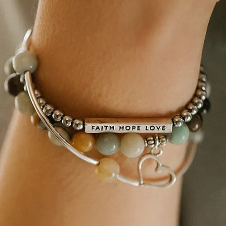 Anchor | Stone Beaded Charm Bracelet | Amazonite