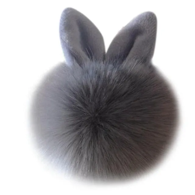 Artificial Rabbit Fur Ball Keychain Women Bag Plush Key Ring Car Key Pendant Delicate Candy Color