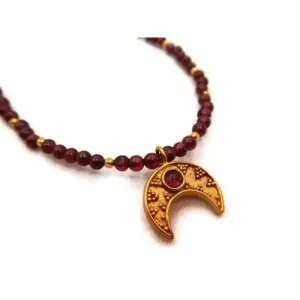 As seen on The Vampire Diaries | Garnet Moon Necklace