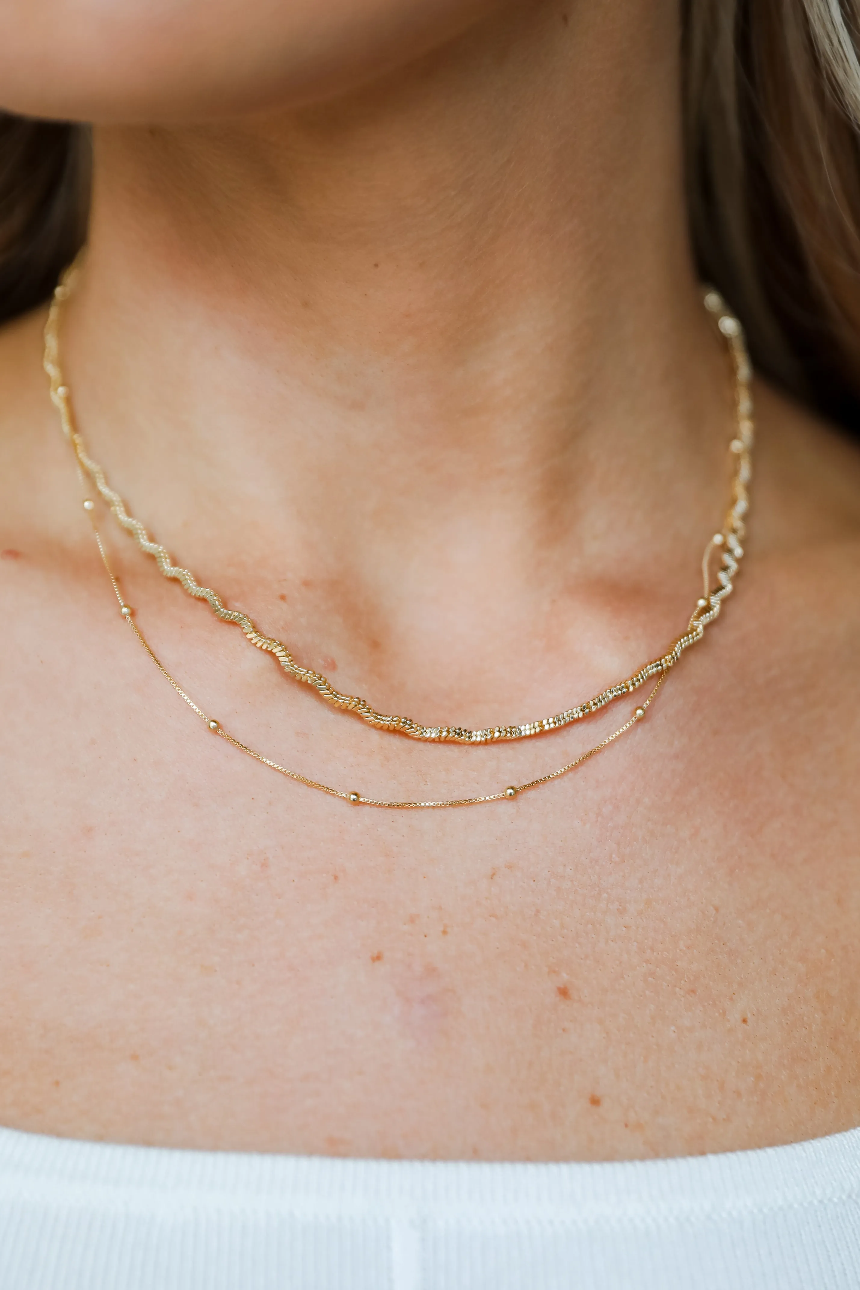 Aubree Gold Layered Chain Necklace