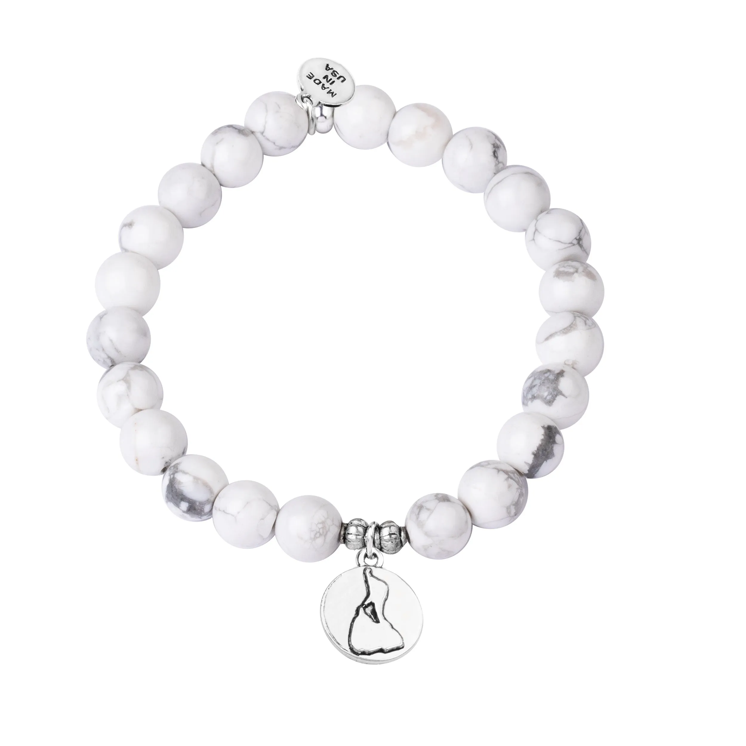 Block Island | Stone Beaded Charm Bracelet | Howlite - Calmness