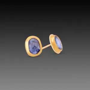 Blue Sapphire Stud Earrings