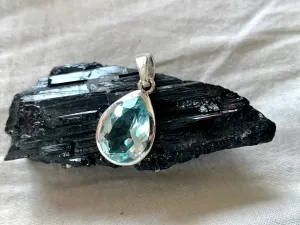 Blue Topaz Sabina Pendant - Teardrop