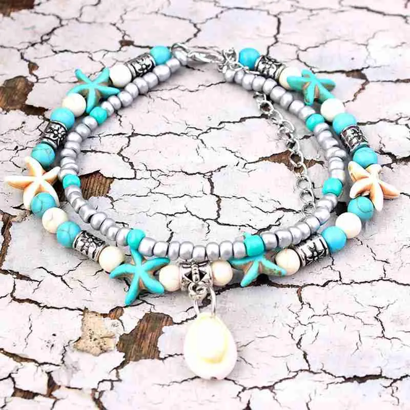 Bohemian Shell Anklet Beads Starfish Anklets For Women