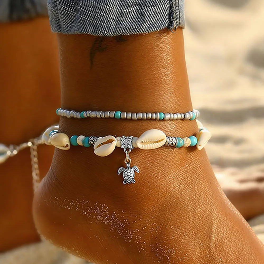 Bohemian Vintage Shell Turtle Anklet for Women