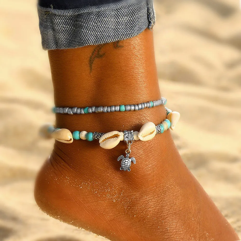 Bohemian Vintage Shell Turtle Anklet for Women