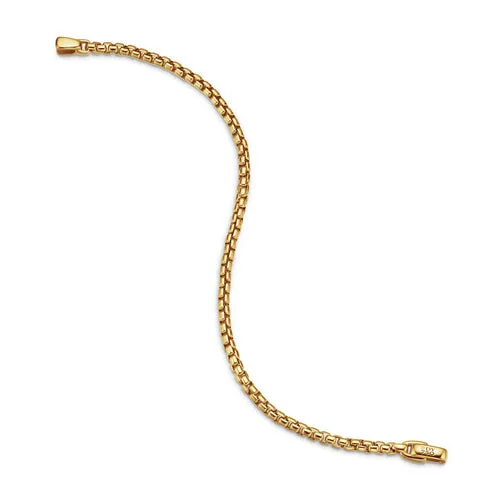 Box Chain Bracelet in 18K Yellow Gold, 3.4mm, Size Small