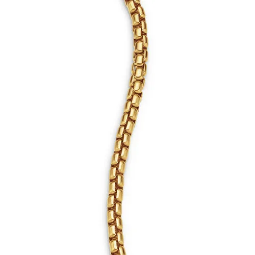 Box Chain Bracelet in 18K Yellow Gold, 3.4mm, Size Small