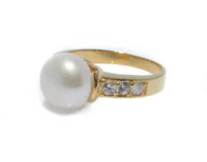 Broome Night Sky Pearl Zirconia Gold Ring