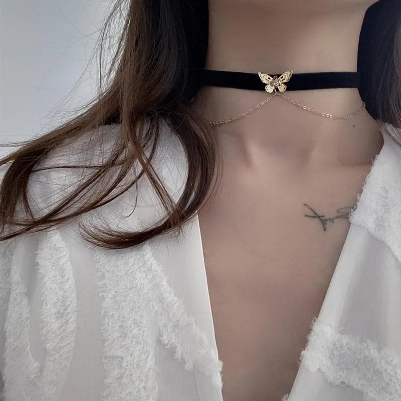 Butterfly Double Chain Choker