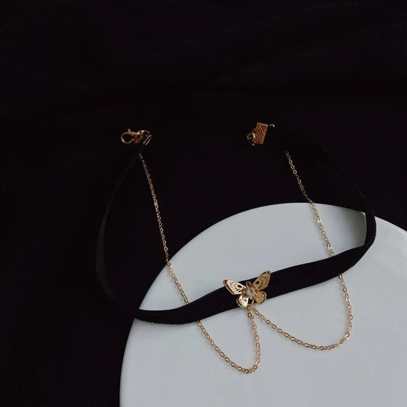 Butterfly Double Chain Choker