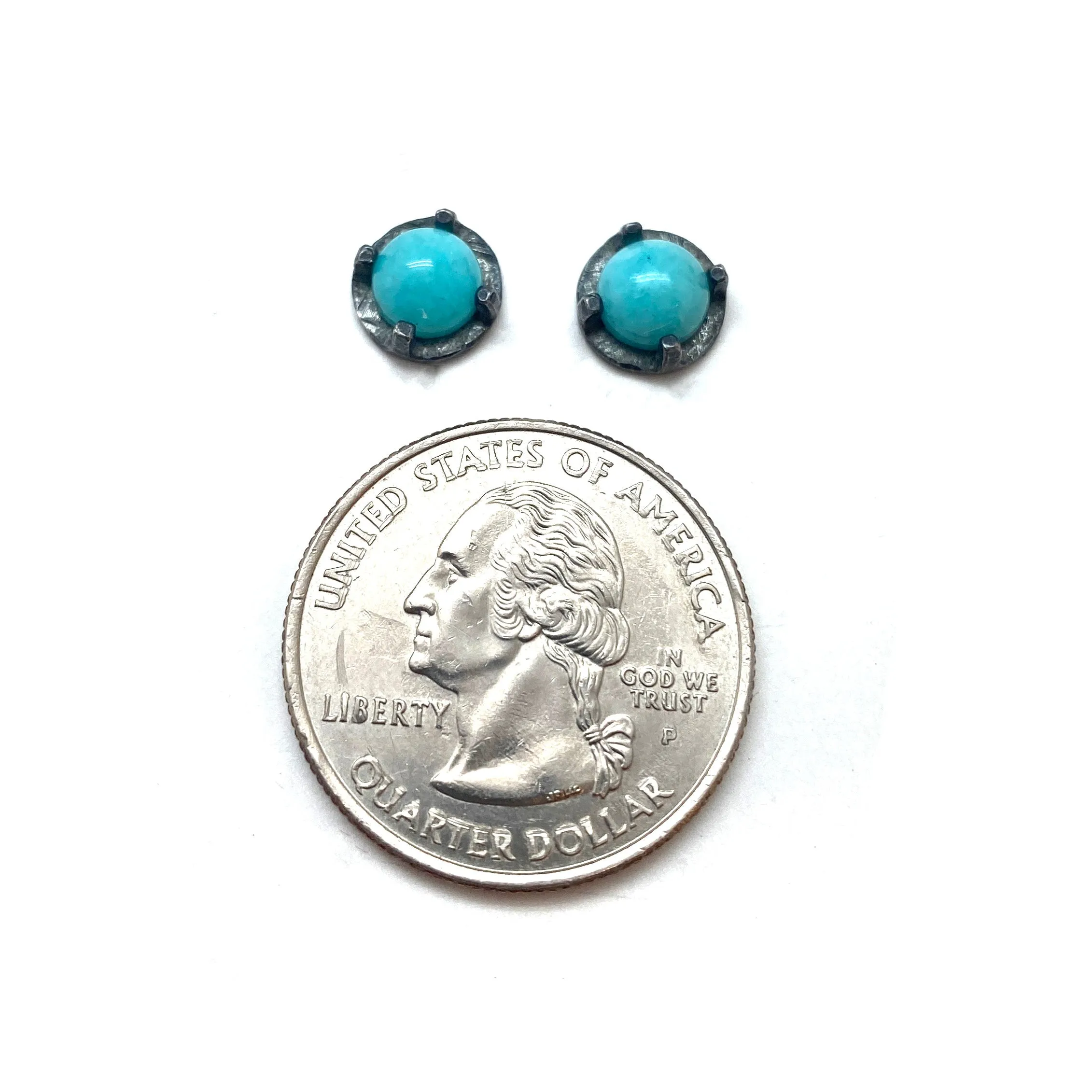 Carved Studs - Amazonite