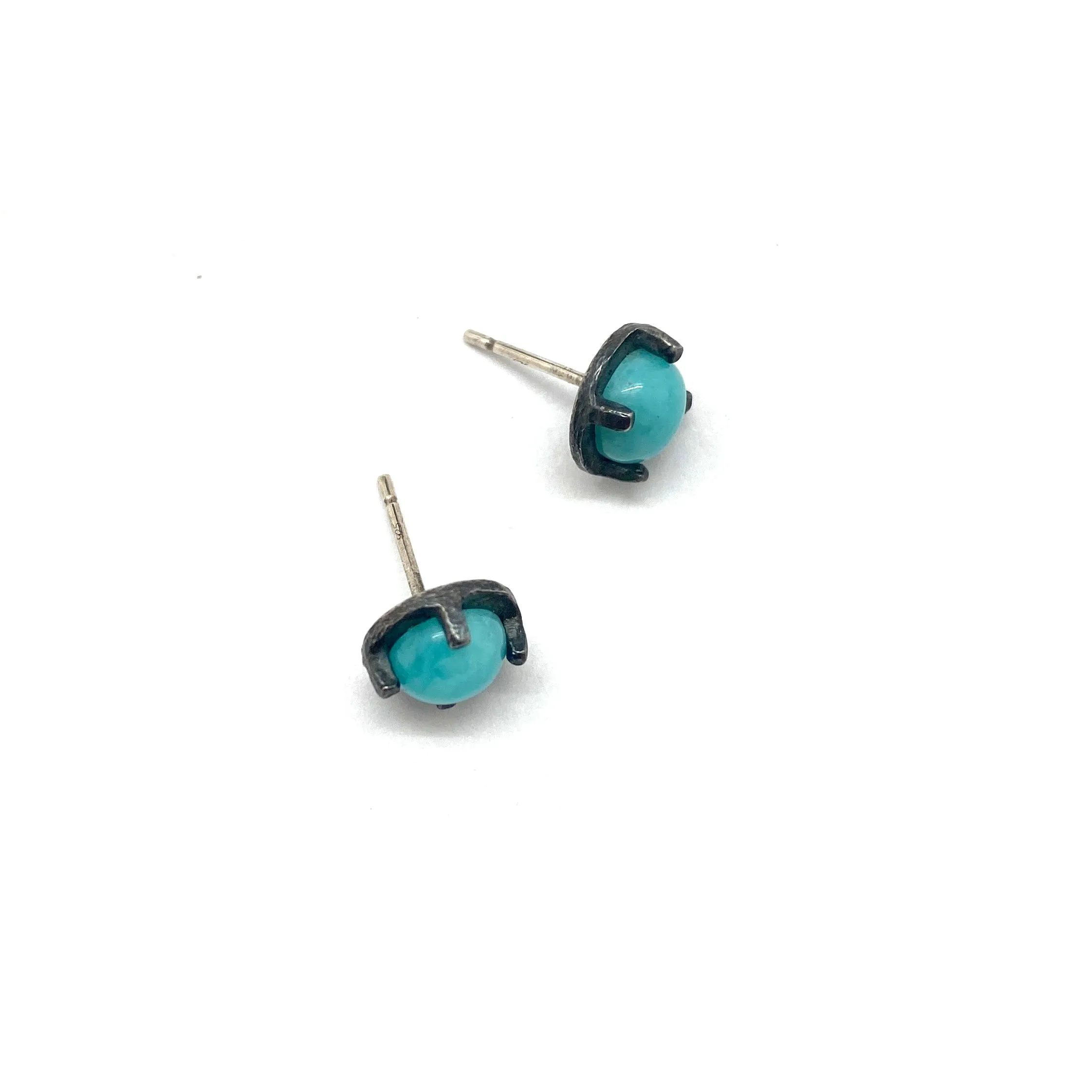 Carved Studs - Amazonite