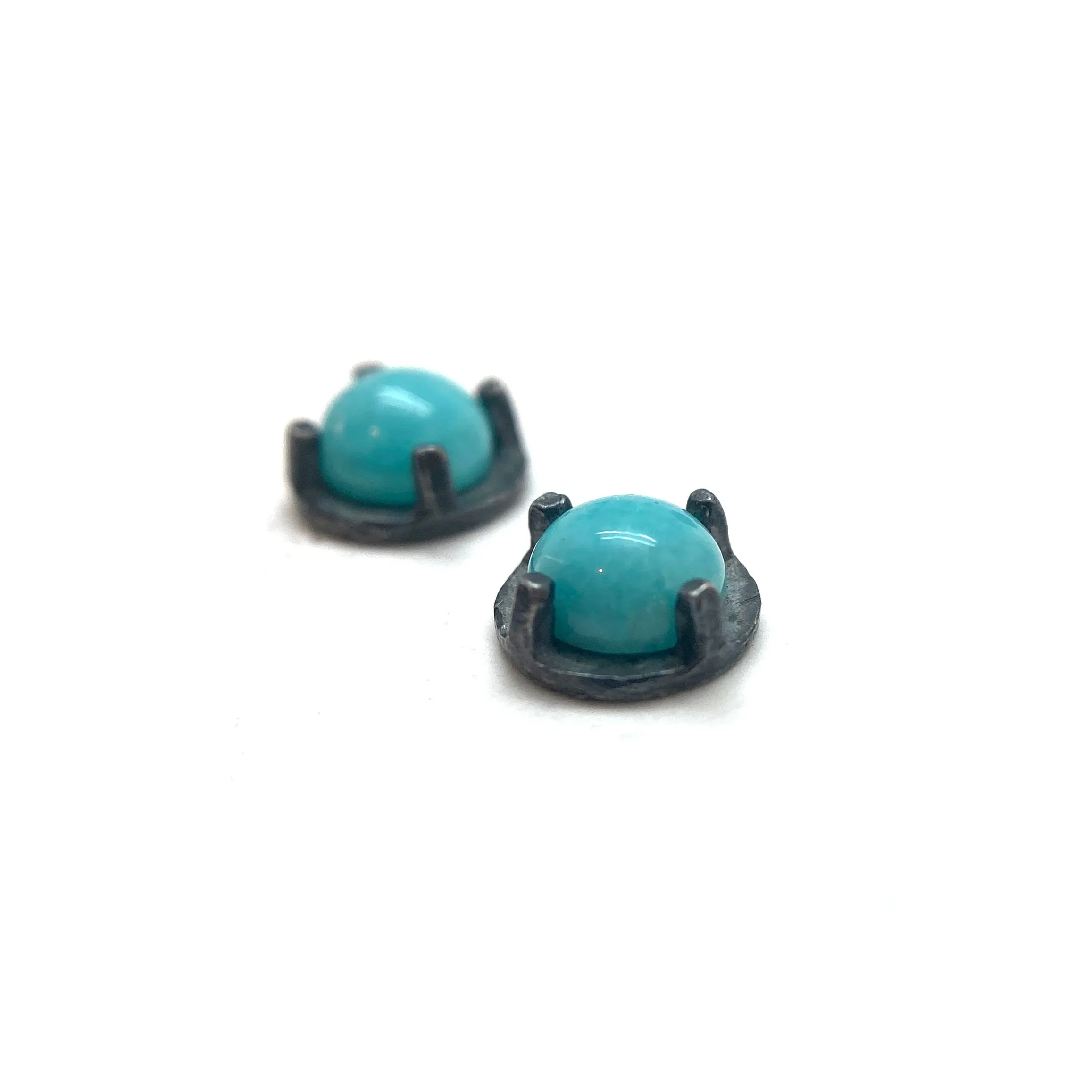 Carved Studs - Amazonite