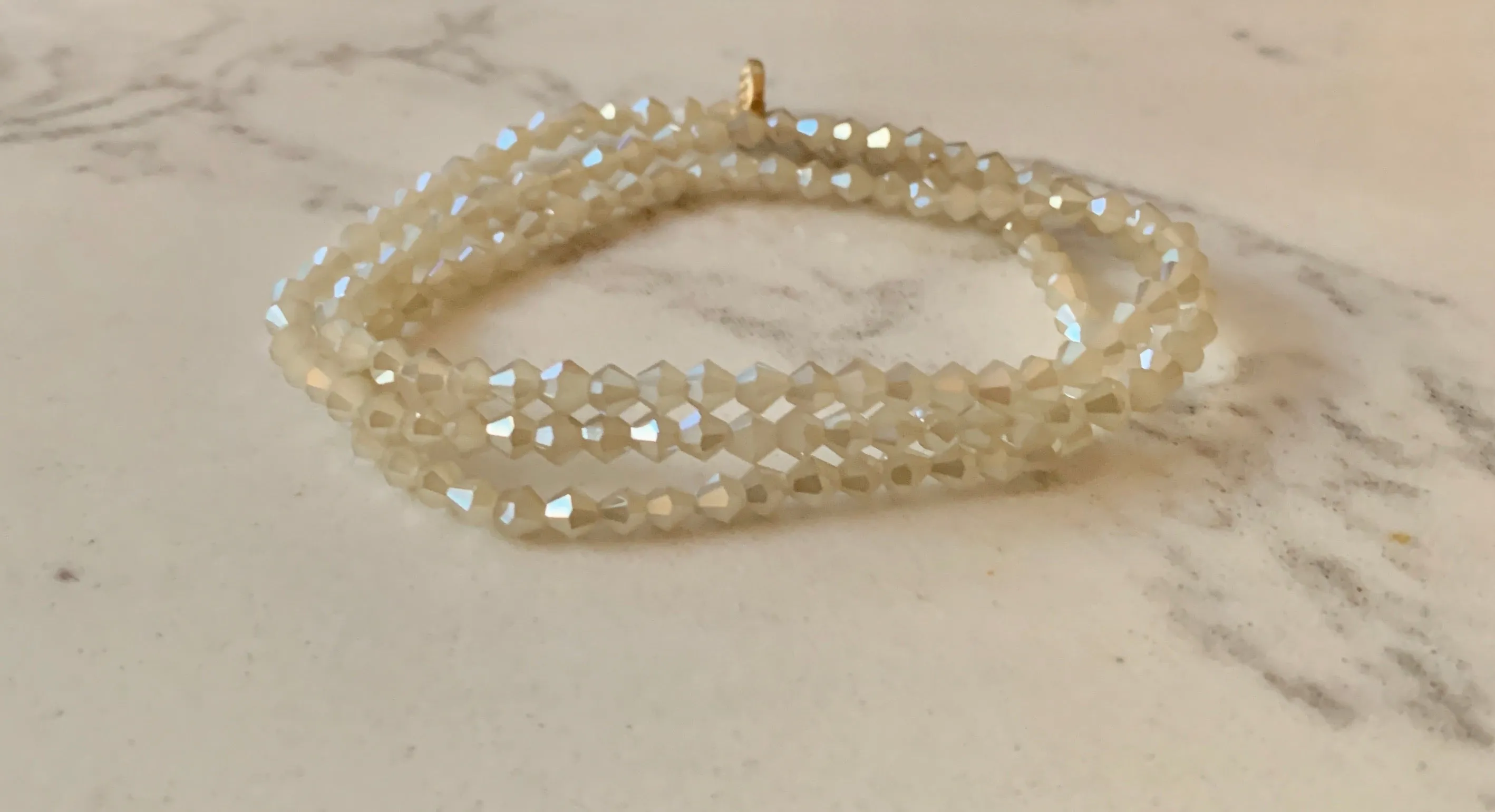 Champagne Wrap Beaded Stretch Bracelet