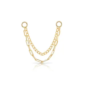 Combination Chain Stud Earring Charm