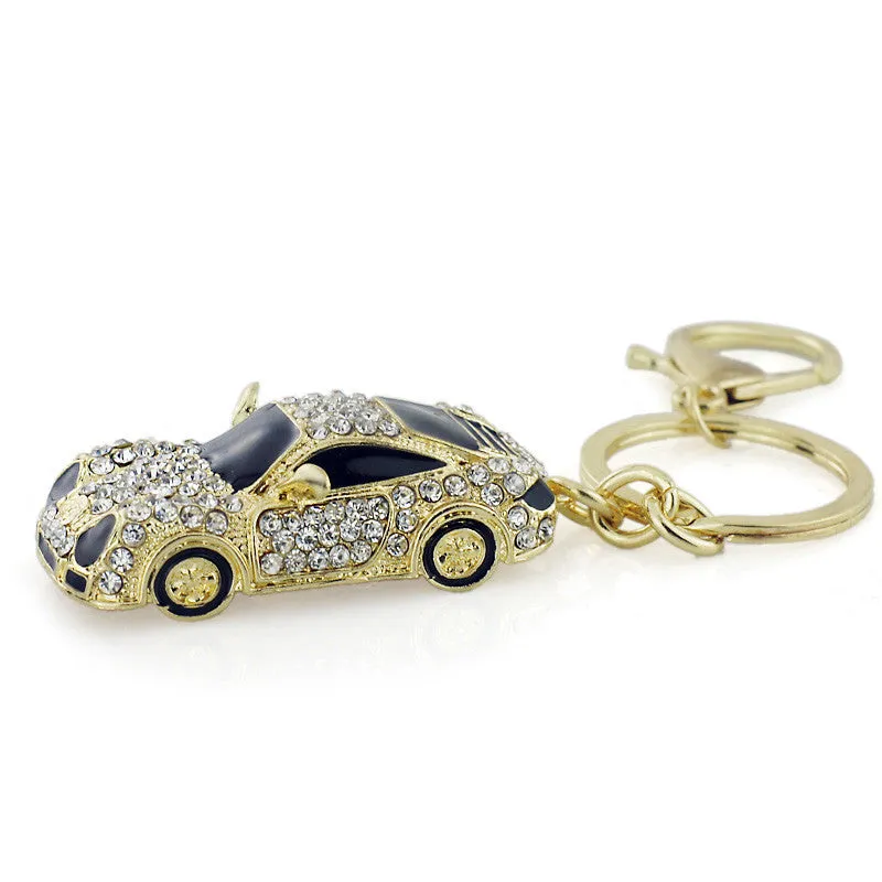 Cool Roadster Sports Car Crystal HandBag Pendant trendy Keyring Keychain For Car Purse Bag Buckle key holder Key Chains