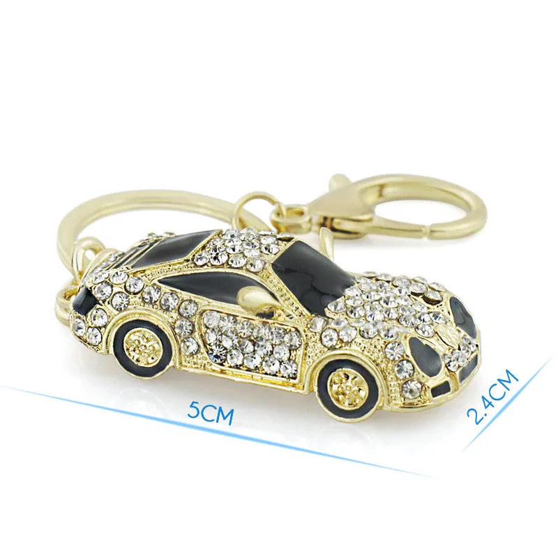 Cool Roadster Sports Car Crystal HandBag Pendant trendy Keyring Keychain For Car Purse Bag Buckle key holder Key Chains