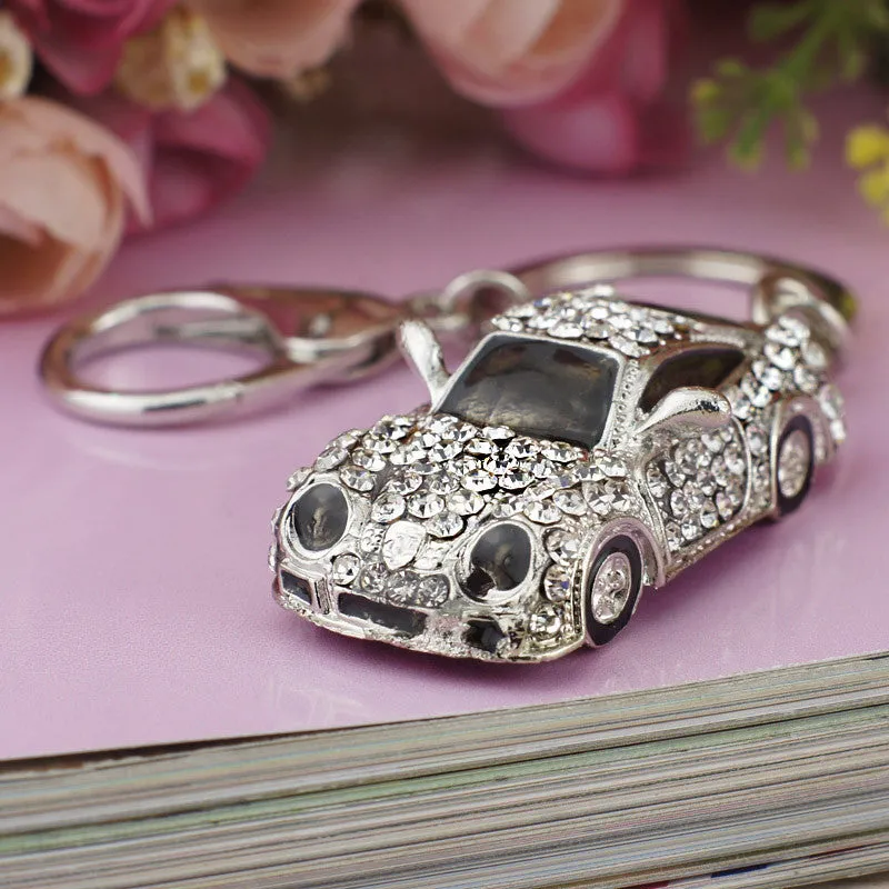 Cool Roadster Sports Car Crystal HandBag Pendant trendy Keyring Keychain For Car Purse Bag Buckle key holder Key Chains