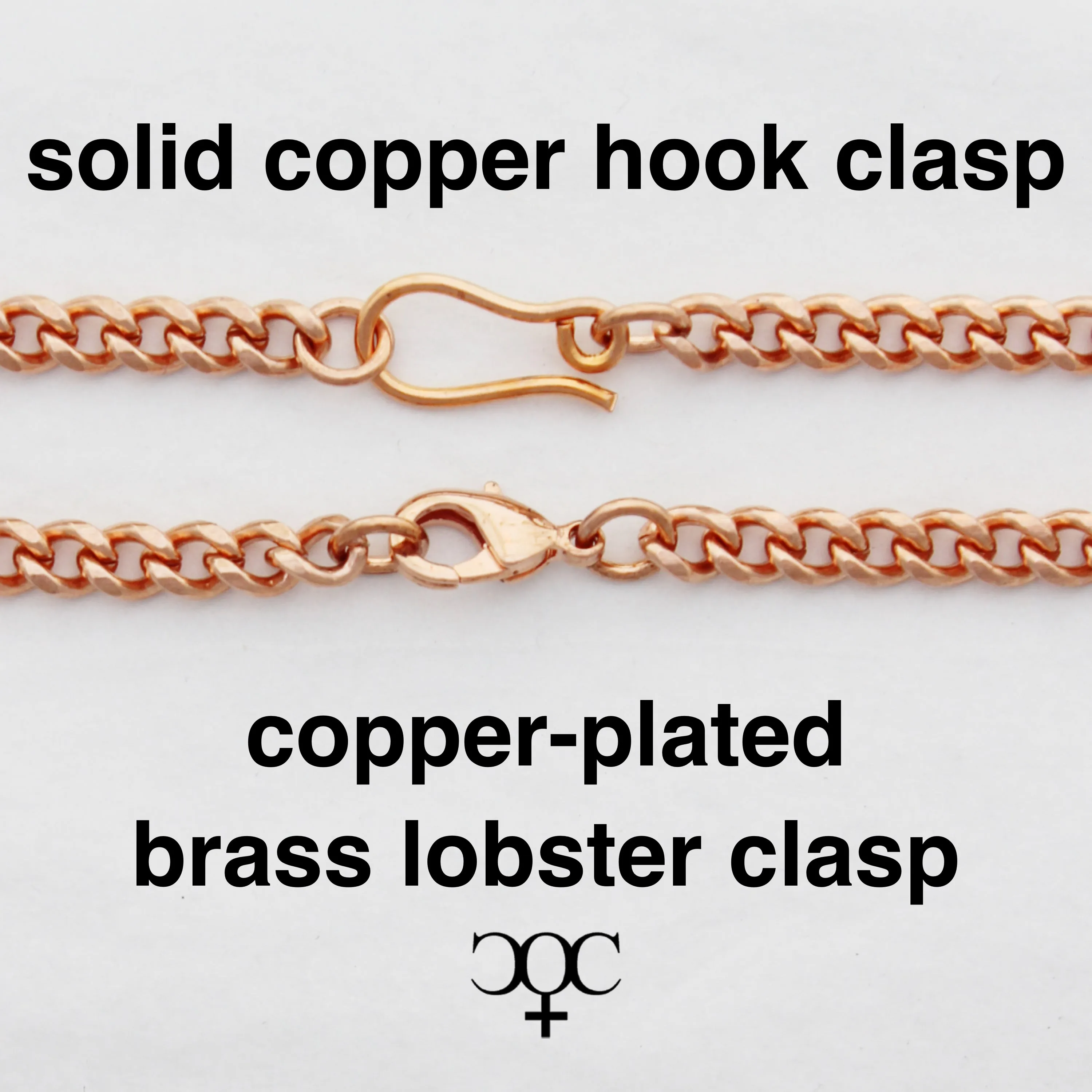 Custom Copper Curb Chain Anklet AC72M Adjustable Size Solid Copper 5mm Cuban Curb Ankle Chain