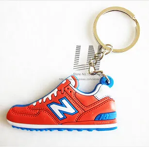 Cute Mini Silicone New Balanceer 574 Key Chain Bag Charm Woman Men Kids Key Ring Gifts Sneaker Key Holder Jordan Shoes Keychain