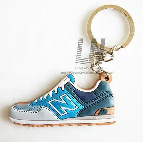 Cute Mini Silicone New Balanceer 574 Key Chain Bag Charm Woman Men Kids Key Ring Gifts Sneaker Key Holder Jordan Shoes Keychain