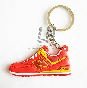 Cute Mini Silicone New Balanceer 574 Key Chain Bag Charm Woman Men Kids Key Ring Gifts Sneaker Key Holder Jordan Shoes Keychain